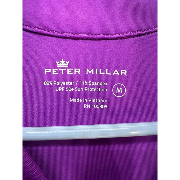 Peter Millar Women's sz M Zip Up Jacket LS Purple Athletic Pockets Golf UPF 50+ - Picture 5 of 10